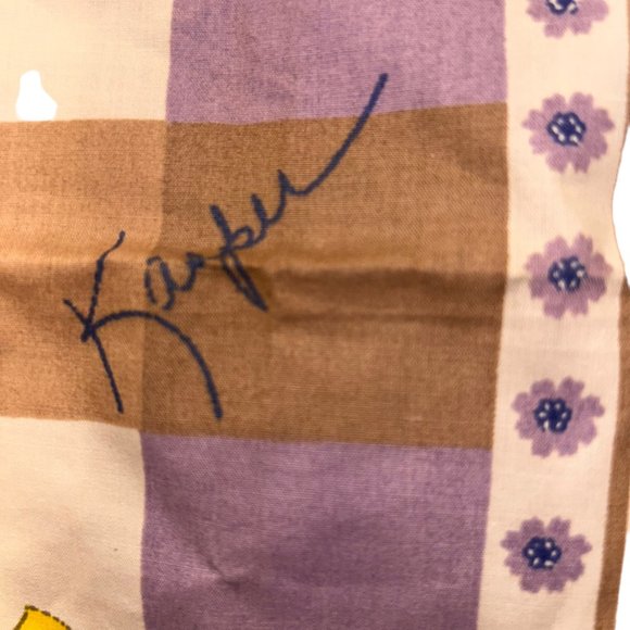 Wamsutta Vintage cotton Designer signed Floral print handkerchief scarf … - Picture 4 of 10